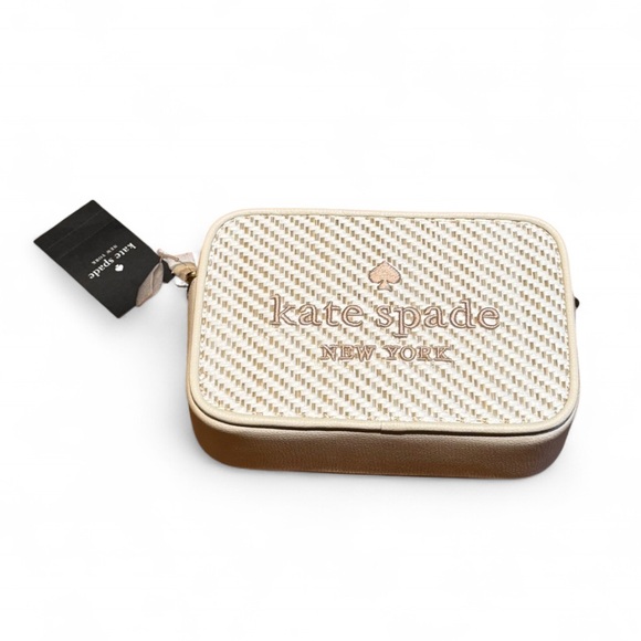 kate spade Handbags - Kate Spade - Brand New - “Oh Snap!” Straw Camera Bag Meringue Multi